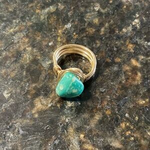 Custom jewelry turquoise gold ring.